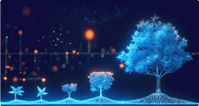 Growth stages of startups symbolized through technology